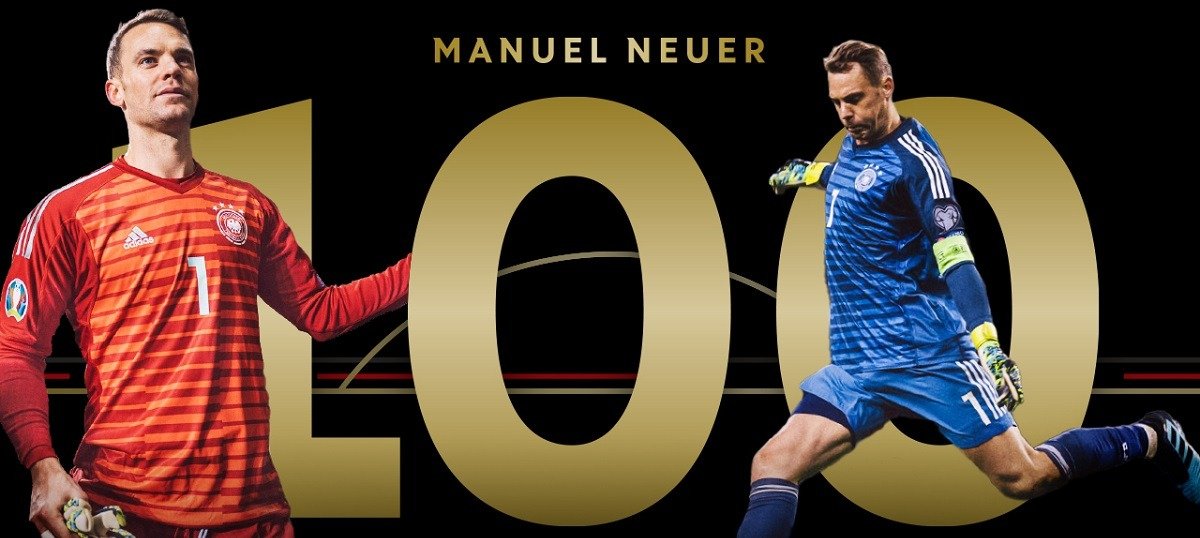 Мануэль Нойер провёл 100 матч за сборную Германии и установил рекорд Бундестим