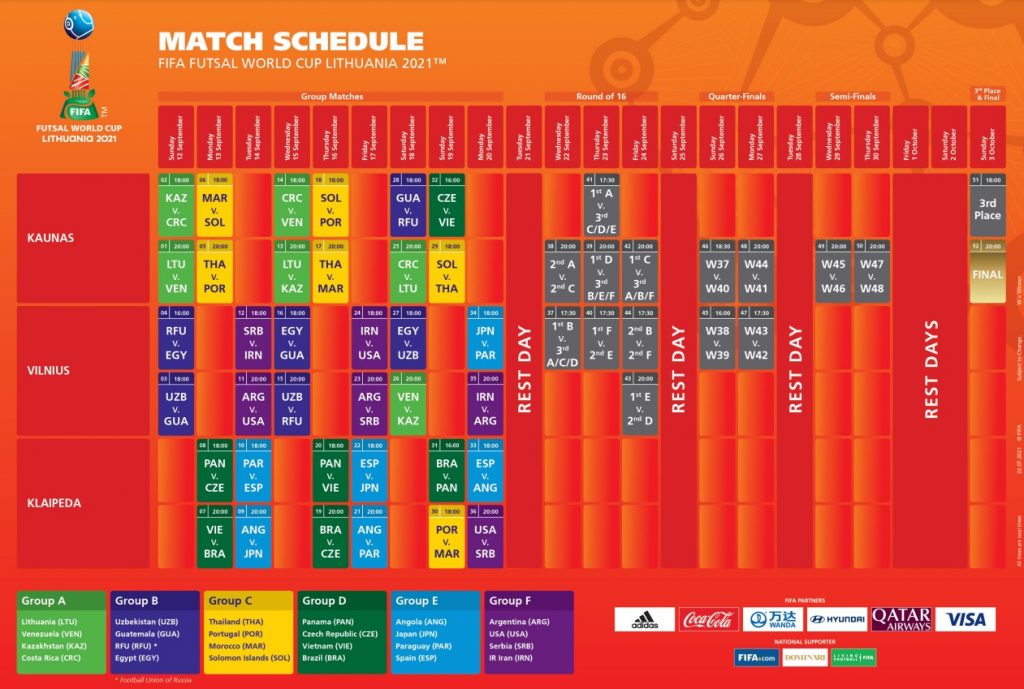 futsal world cup 2021 schedule