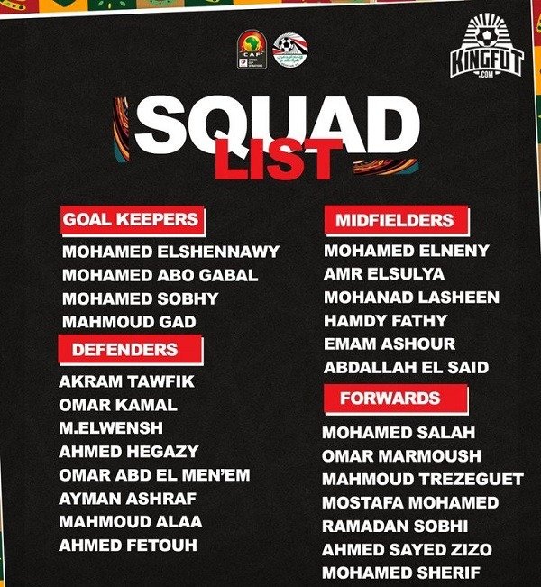 egypt can 2021 squad