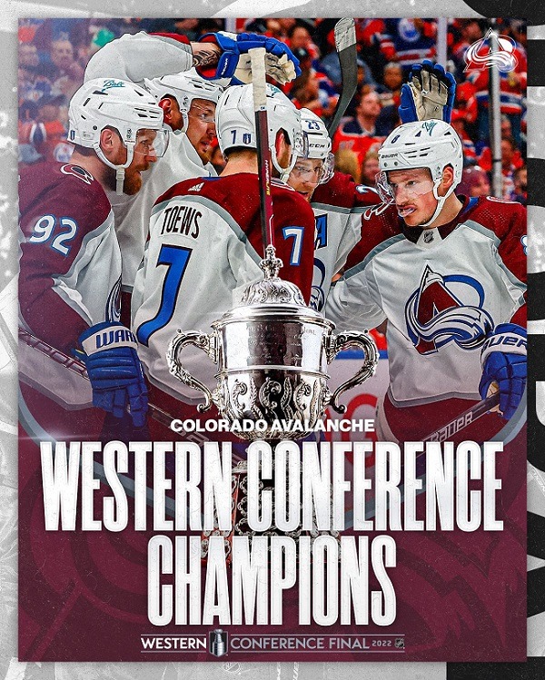 Colorado Avs NHL Western Conference champions 2022