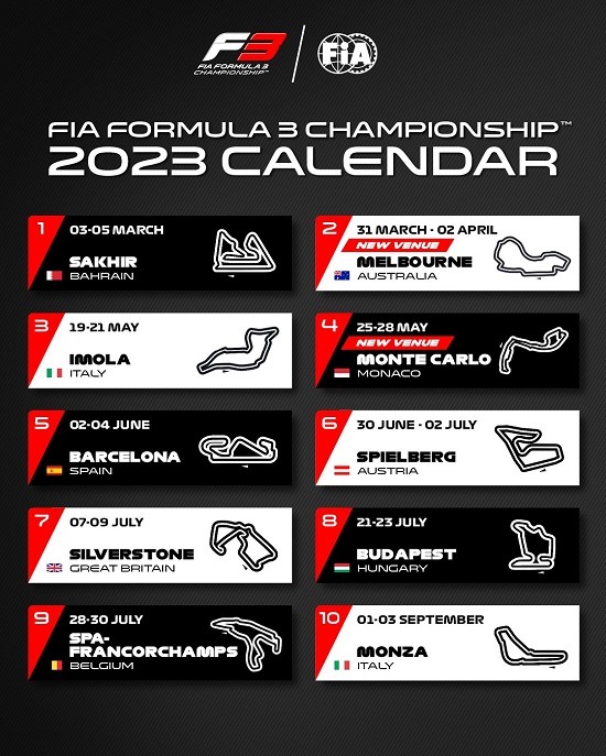 formula 3 2023 calendar