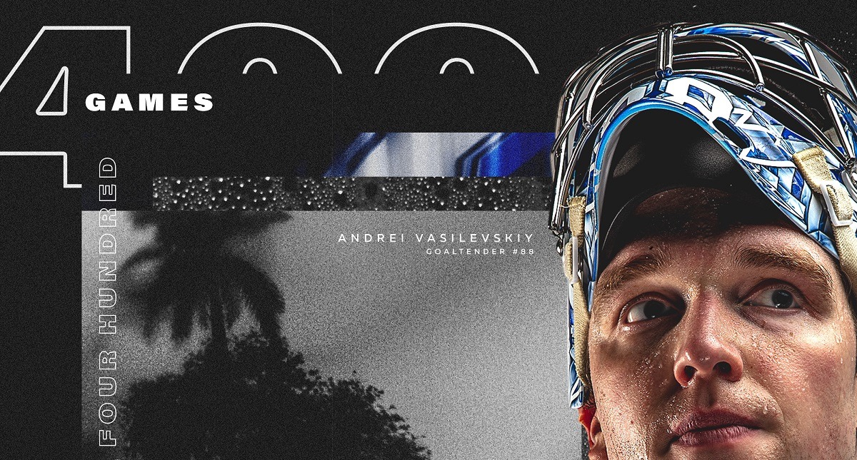 Андрей Василевский провёл 400-й матч в НХЛ и установил рекорд Лиги по числу побед