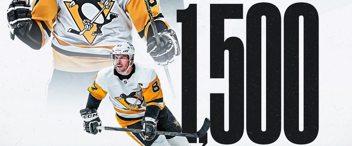 Сидни Кросби покорил отметку в 1500 очков в регулярных чемпионатах НХЛ