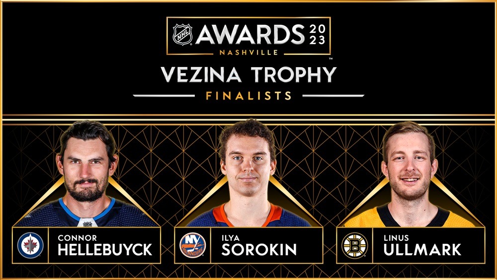 Илья Сорокин вошёл в финальную тройку претендентов на «Везина Трофи» по итогам регулярки НХЛ 2022/23
