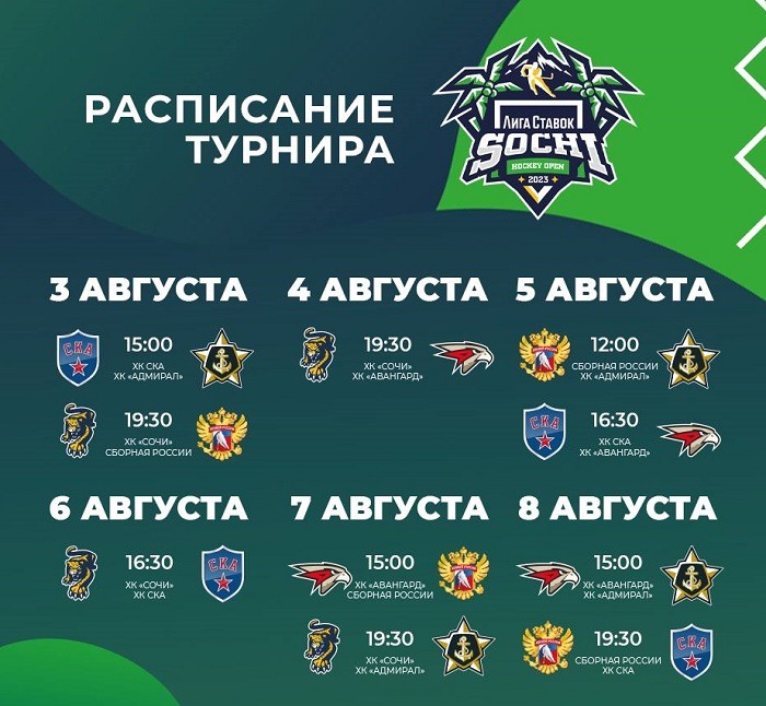 liga stavok Sochi Hockey Open 2023 rasp