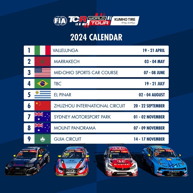 TCR World Tour 2024 calendar