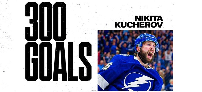 Никита Кучеров забросил 300-ю шайбу в НХЛ, Евгений Малкин стал вторым снайпером в истории Лиги среди россиян