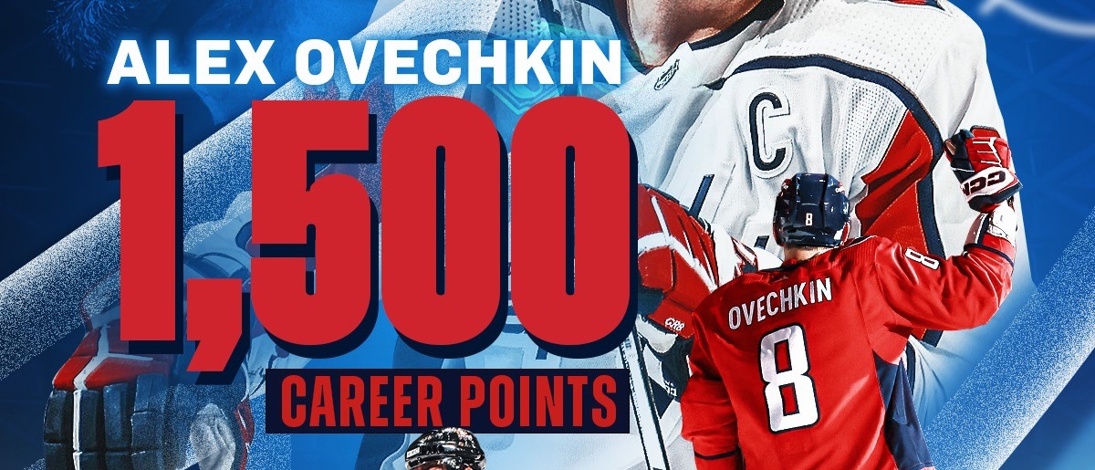 Александр Овечкин покорил отметку в 1500 набранных очков в регулярных чемпионатах НХЛ