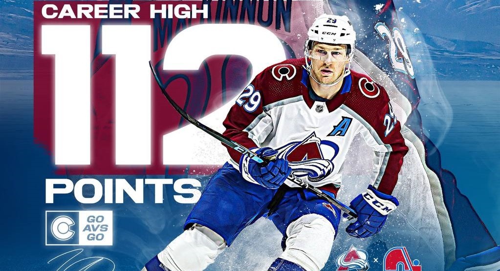 Натан Маккиннон установил новый личный рекорд результативности в регулярных чемпионатах НХЛ