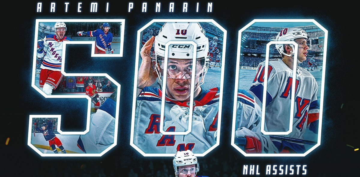 Артемий Панарин покорил отметку в 500 передач в регулярках НХЛ и установил новый бомбардирский рекорд «НЙ Рейнджерс»
