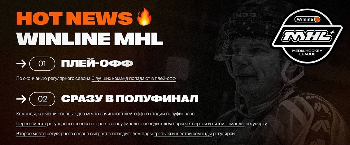 Winline Хоккейная Медиалига представила формат плей-офф первого сезона