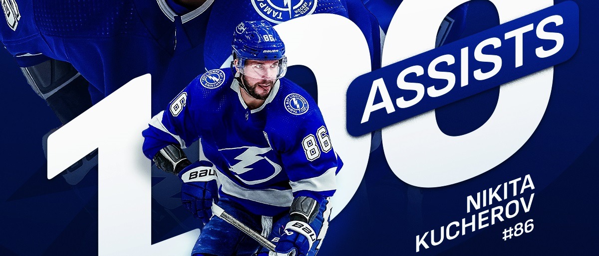 Никита Кучеров покорил отметку в 100 ассистов в регулярном чемпионате НХЛ сезона-2023/24