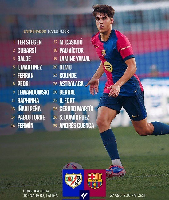 barca rayo olmo squad