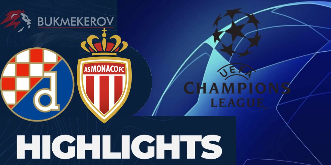 Dinamo Zagreb Monako Obzor matcha. Video golov. Highlights. 02.10.2024 futbol Liga CHempionov UEFA LCH 1