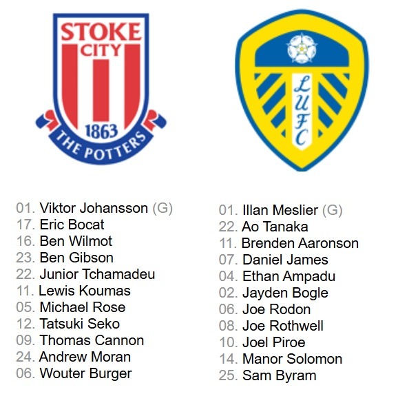 stoke city vs leeds united line up football