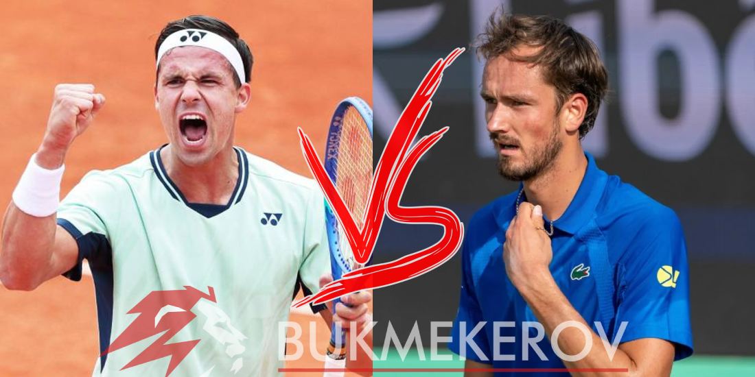 Daniel Altmajer Daniil Medvedev prognoz i stavki na tennis 16 iyunya 2025 goda ATP 500 v Galle Niderlandy