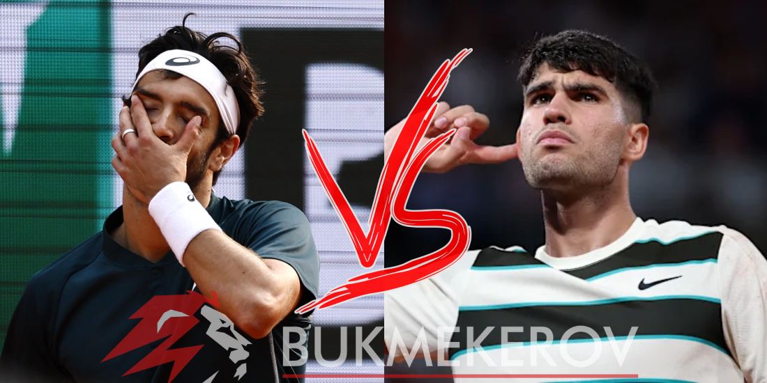 Lorentso Muzetti Karlos Alkaras prognoz i stavki na tennis 6 iyunya 2025 goda Rolan Garros Parizh Frantsiya TBSH polufinal