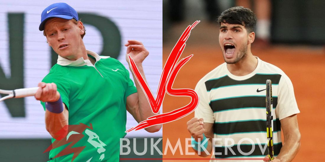 YAnnik Sinner Karlos Alkaras prognoz i stavki na tennis 8 iyunya 2025 goda final Rolan Garros Parizh Frantsiya TBSH