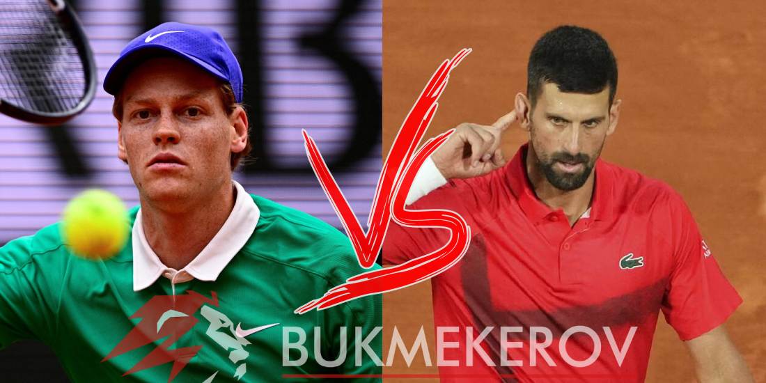 YAnnik Sinner Novak Dzhokovich prognoz i stavki na tennis 6 iyunya 2025 goda polufinal Rolan Garros Parizh Frantsiya TBSH