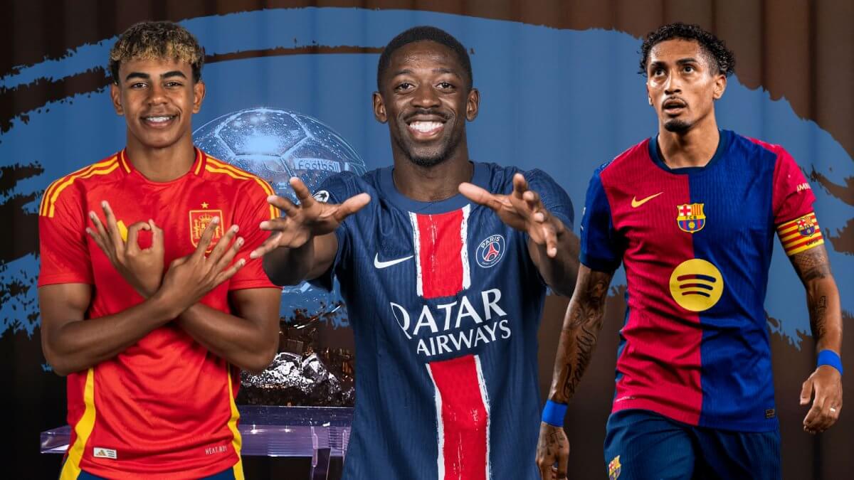 Zolotoj myach 2025 data vrucheniya pretendenty favority kotirovki bukmekerov ballon dor 2025 football Yamal Dembele or Raphinha