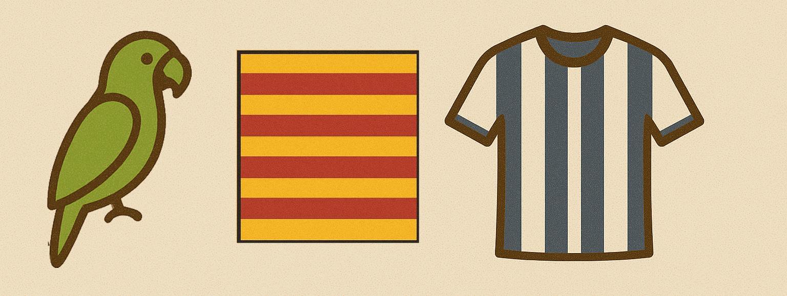 nicknames of the football club Espanyol Catalans parrots white and blue vertical striped shirt prozvishha FK Espanol
