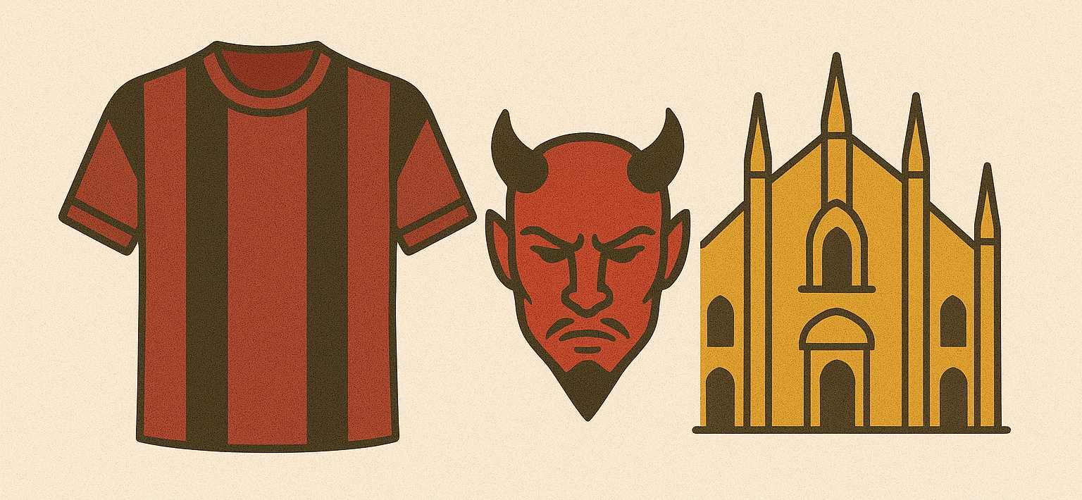 Prozvishha futbolnogo kluba Milan Rossoneri ital. Rossoneri krasno chyornye i Dyavoly ital. il Diavoli milantsy