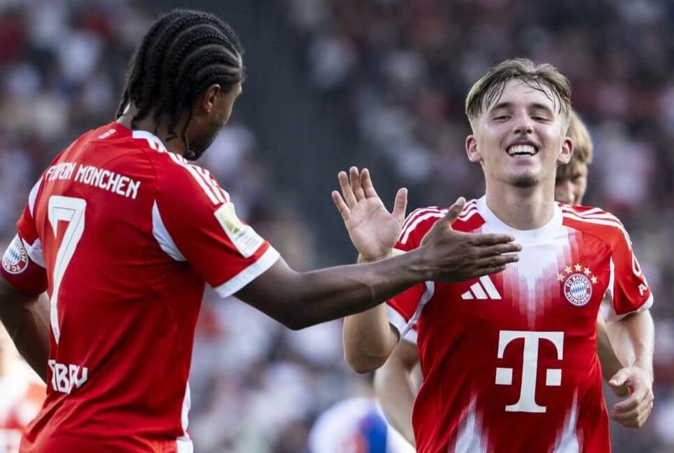 Serge Gnabry and Lennart Karl Bayern Munich