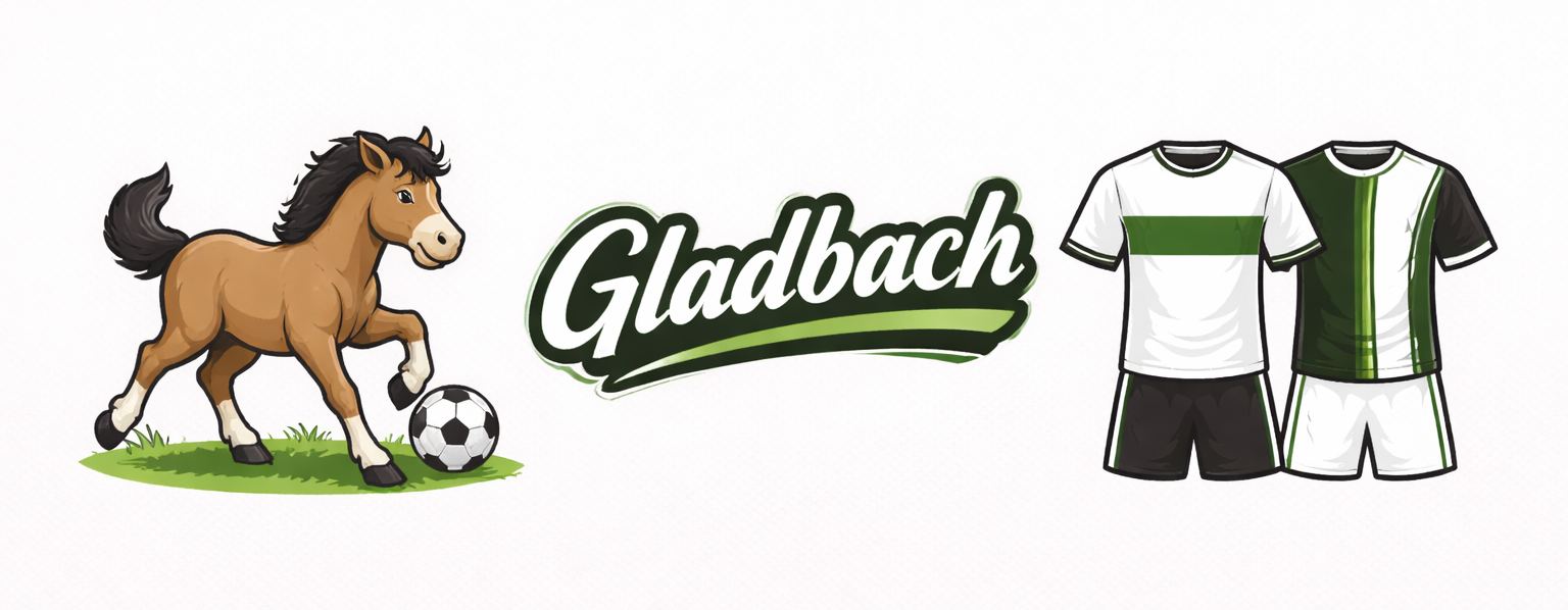 Borussiya Menhengladbah ZHerebyata nem. Die Fohlen Gladbach CHerno belo zelenye nem. Schwarz wei gr n