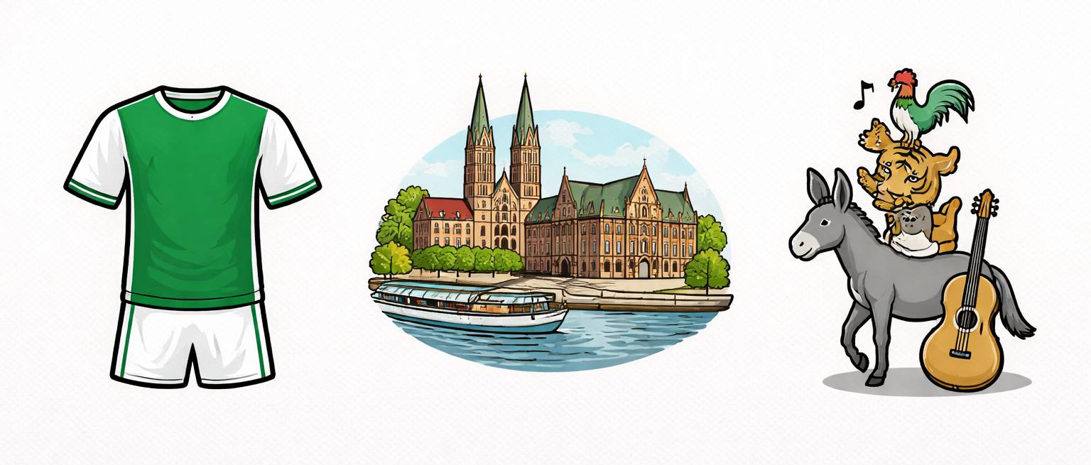 prozvishha nemetskogo futbolnogo kluba Verder Bremen Zelyono belye Die Gr n Wei en Brementsy Die Bremer Muzykanty Die Werderaner